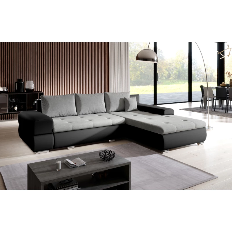 Rohová sedací souprava EDERA MINI - černá / světle šedá