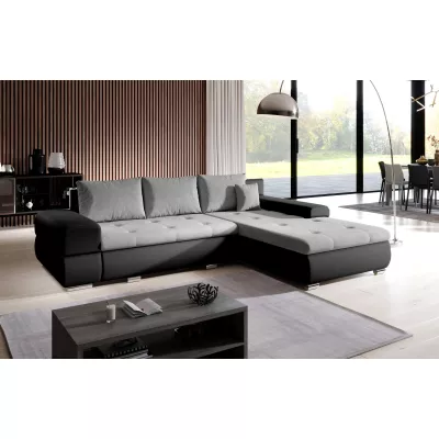 Rohová sedací souprava EDERA MINI - černá / světle šedá