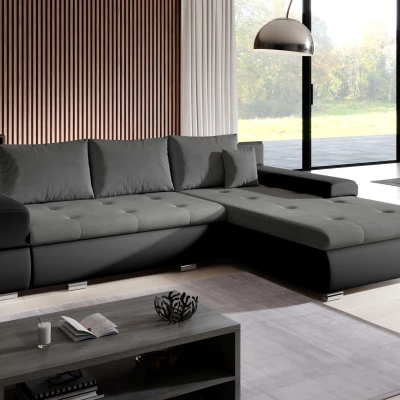 Rohová sedací souprava EDERA MINI - černá / tmavě šedá