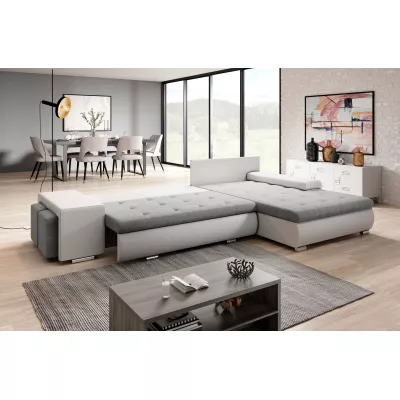 Rohová sedací souprava s taburety EDERA - černá / béžová