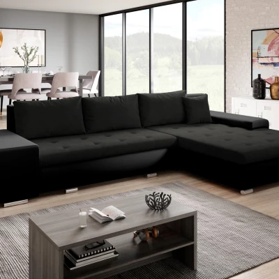 Rohová sedací souprava s taburety EDERA - černá