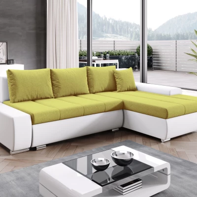 Sedací souprava s úložným prostorem CANDIDA - bílá / žlutá