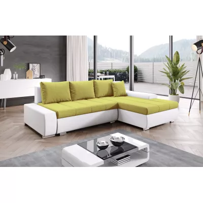 Sedací souprava s úložným prostorem CANDIDA - bílá / žlutá