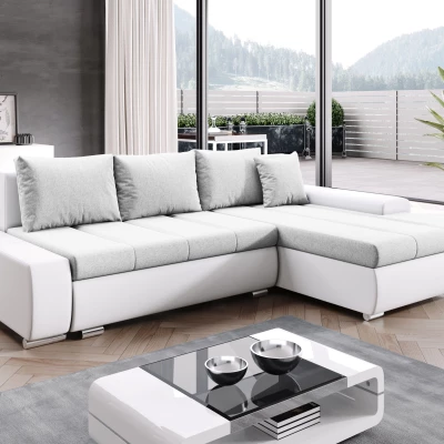 Sedací souprava s úložným prostorem CANDIDA - bílá / světle šedá