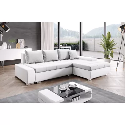 Sedací souprava s úložným prostorem CANDIDA - bílá / světle šedá