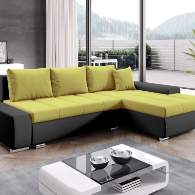 Sedací souprava s úložným prostorem CANDIDA - černá / žlutá