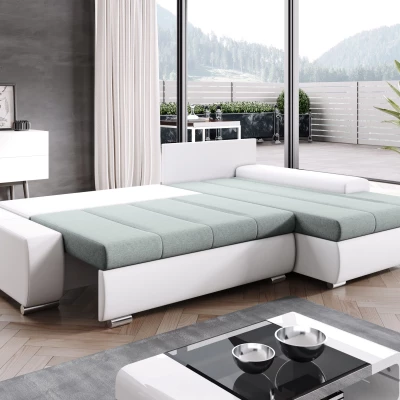 Sedací souprava s úložným prostorem CANDIDA - černá / mátová