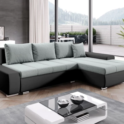 Sedací souprava s úložným prostorem CANDIDA - černá / mátová