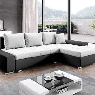 Sedací souprava s úložným prostorem CANDIDA - černá / světle šedá