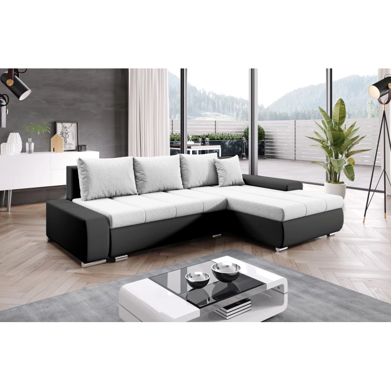 Sedací souprava s úložným prostorem CANDIDA - černá / světle šedá