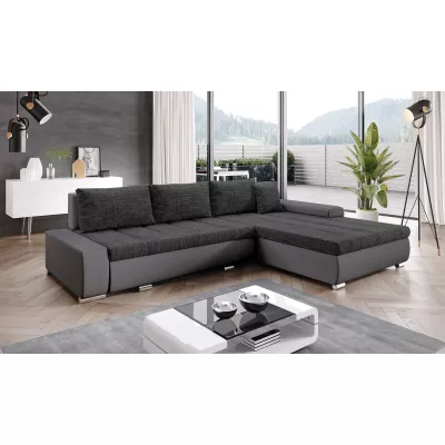 Rohová rozkládací sedačka CARLINA - tmavě šedá / grafit