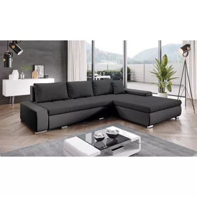 Rohová rozkládací sedačka CARLINA - černá