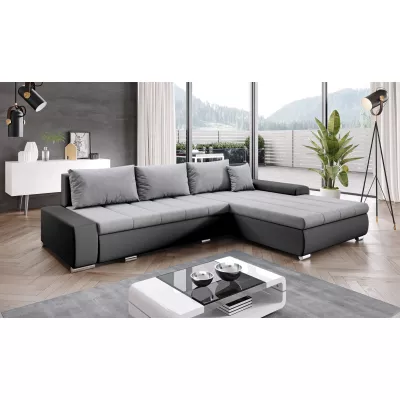 Rohová rozkládací sedačka CARLINA - černá / šedá