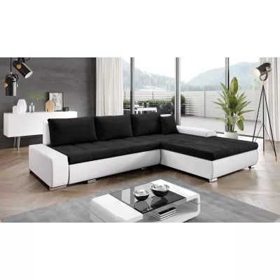 Rohová rozkládací sedačka CARLINA - bílá / antracit