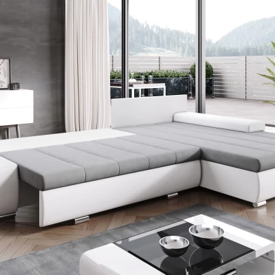 Rohová rozkládací sedačka CARLINA - černá / červená