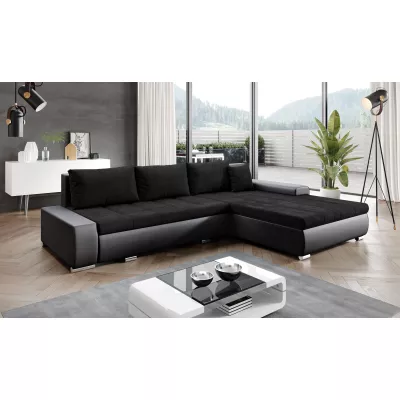 Rohová rozkládací sedačka CARLINA - černá / antracit