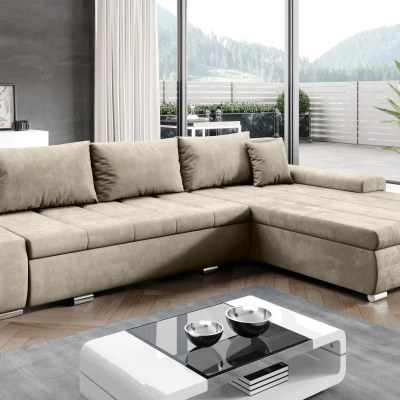 Rohová rozkládací sedačka CARLINA - béžová