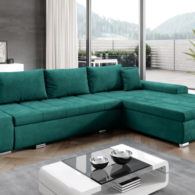 Rohová rozkládací sedačka CARLINA - zelená