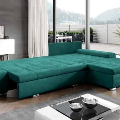 Rohová rozkládací sedačka CARLINA - hořčicová