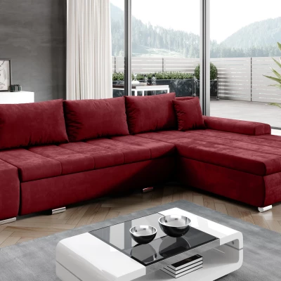 Rohová rozkládací sedačka CARLINA - červená