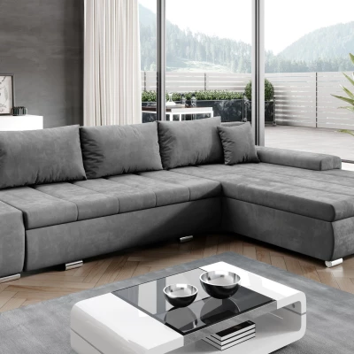 Rohová rozkládací sedačka CARLINA - šedá