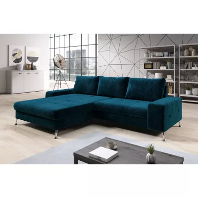 Stylová rozkládací sedačka CHRISTINE - modrá, levý roh