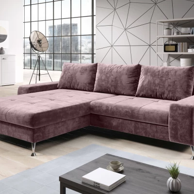 Stylová rozkládací sedačka CHRISTINE - fialová, levý roh