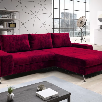 Stylová rozkládací sedačka CHRISTINE - červená, pravý roh