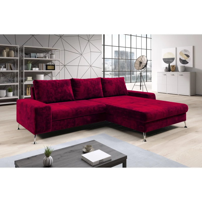 Stylová rozkládací sedačka CHRISTINE - červená, pravý roh