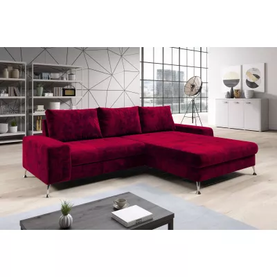 Stylová rozkládací sedačka CHRISTINE - červená, pravý roh