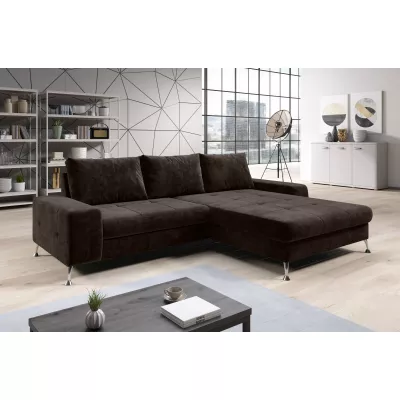 Stylová rozkládací sedačka CHRISTINE - tmavě hnědá, pravý roh