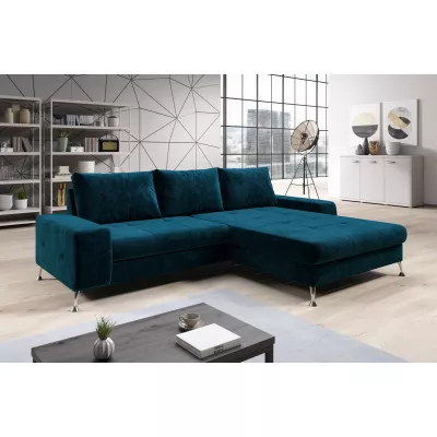 Stylová rozkládací sedačka CHRISTINE - modrá, pravý roh