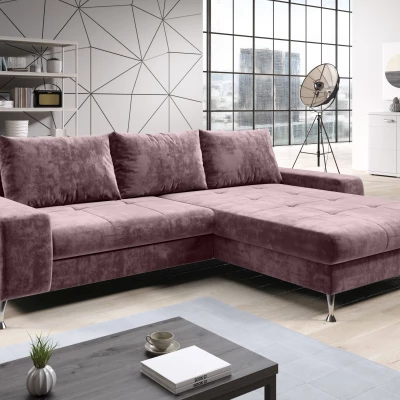 Stylová rozkládací sedačka CHRISTINE - fialová, pravý roh