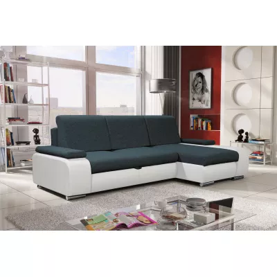 Sedací souprava s úložným prostorem XAVERA - bílá / modrá