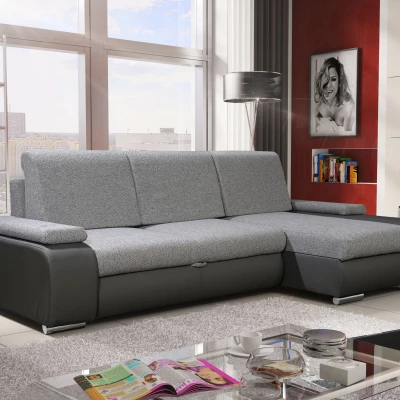 Sedací souprava s úložným prostorem XAVERA - tmavě šedá / světle šedá