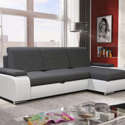 Sedací souprava s úložným prostorem XAVERA - bílá / šedá