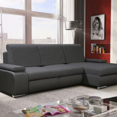 Sedací souprava s úložným prostorem XAVERA - tmavě šedá / šedá