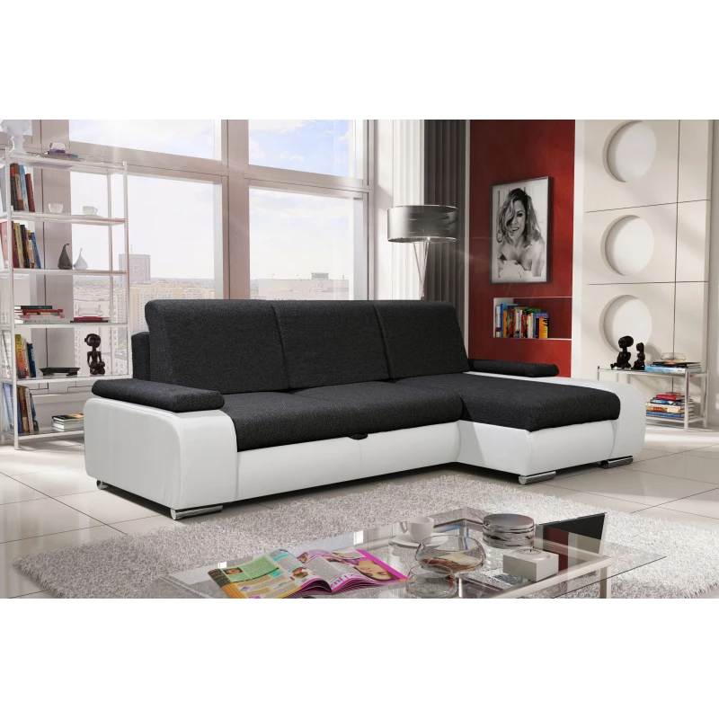 Sedací souprava s úložným prostorem XAVERA - bílá / antracit