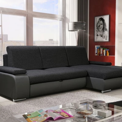 Sedací souprava s úložným prostorem XAVERA - tmavě šedá / antracit