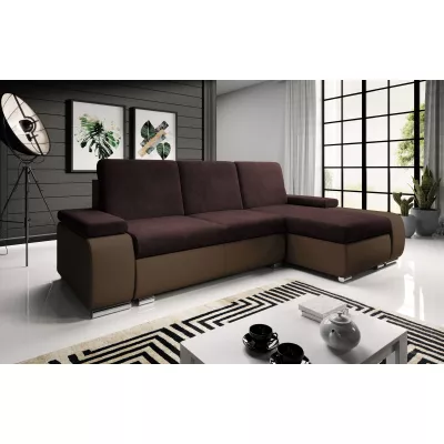 Sedací souprava s úložným prostorem XAVERA - tmavě hnědá / vínová