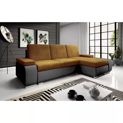 Sedací souprava s úložným prostorem XAVERA - černá / hořčicová