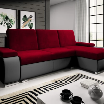 Sedací souprava s úložným prostorem XAVERA - černá / červená