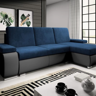 Sedací souprava s úložným prostorem XAVERA - černá / tmavě modrá