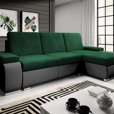 Sedací souprava s úložným prostorem XAVERA - černá / zelená