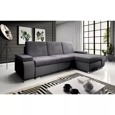 Sedací souprava s úložným prostorem XAVERA - černá / popelavá