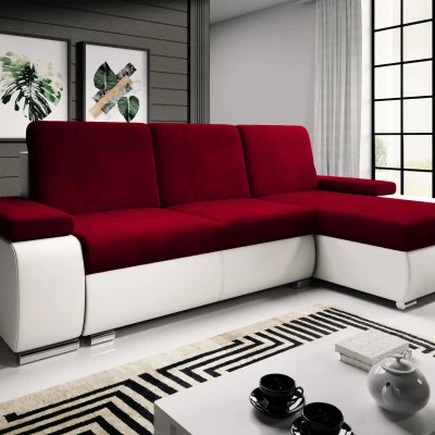 Sedací souprava s úložným prostorem XAVERA - bílá / červená