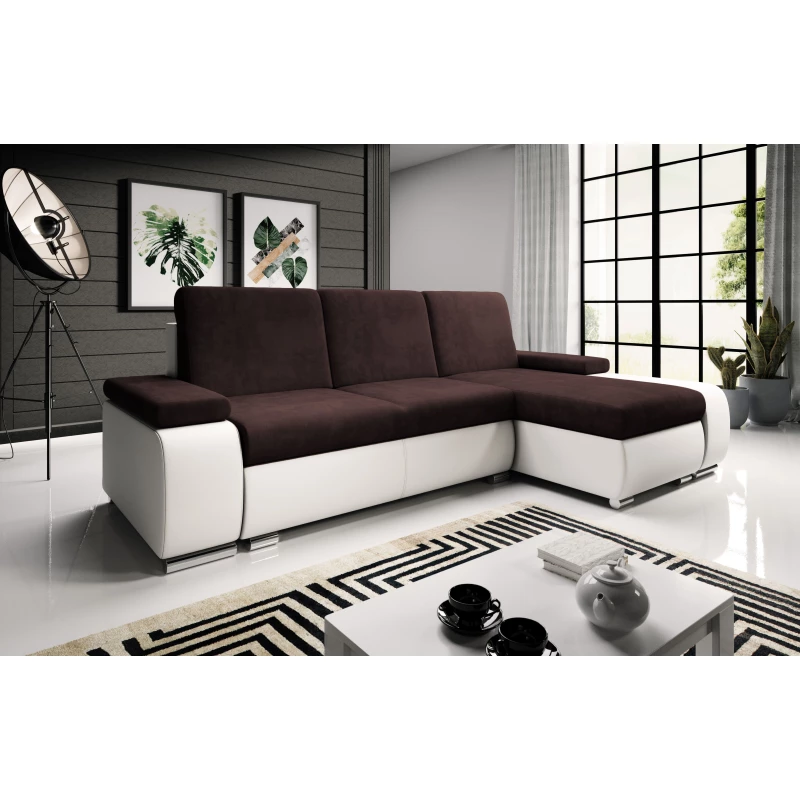 Sedací souprava s úložným prostorem XAVERA - bílá / vínová