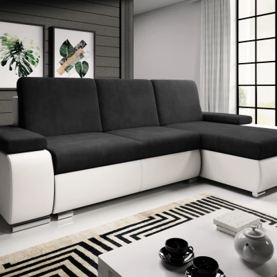 Sedací souprava s úložným prostorem XAVERA - bílá / černá