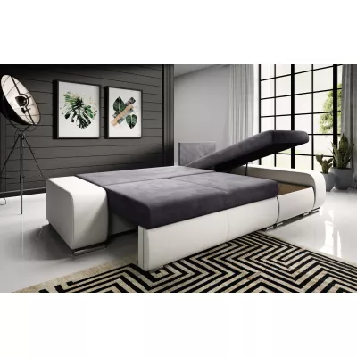 Sedací souprava s úložným prostorem XAVERA - bílá / popelavá