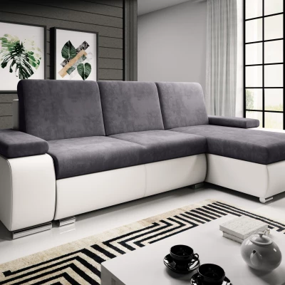 Sedací souprava s úložným prostorem XAVERA - bílá / popelavá